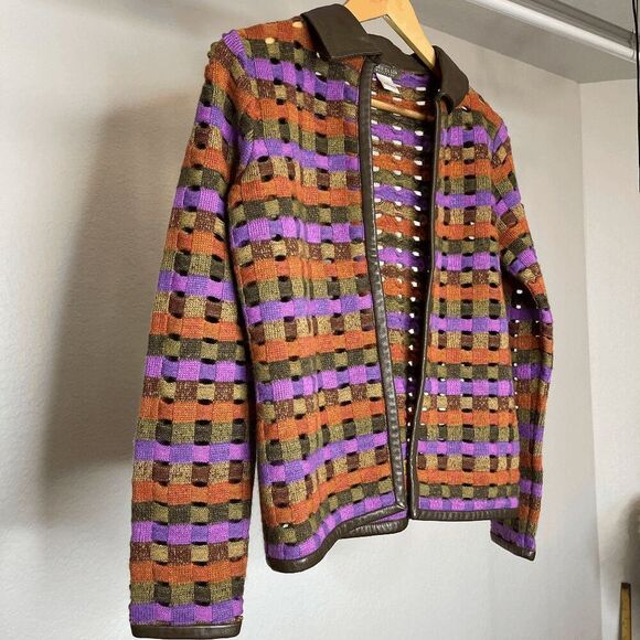 SIGRID OLSEN Vintage Halloween Retro Funky Jacquard Cardigan XS - Picture 5 of 7